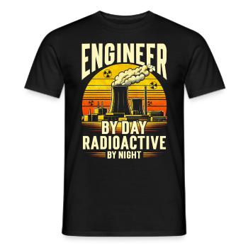 Ingénieur nucléaire le jour Radioactif la nuit - T-shirt homme - noir - Devant - AI Model Male 178 light (178cm)