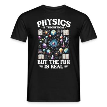Nuclear Engineer Physics is Theoretical - Men's T-Shirt - black - Front - AI Model Male 178 light (178cm)
