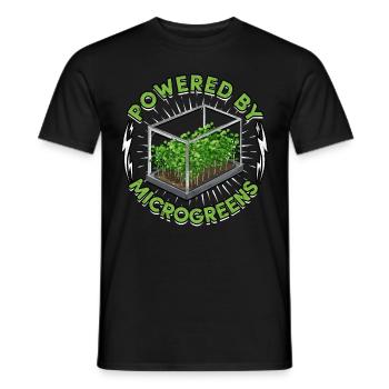 Microgreen Powered By Microgreens - Men's T-Shirt - black - Front - AI Model Male 178 light (178cm)