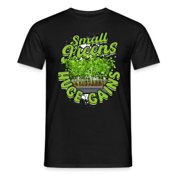 Microgreens Small Greens Huge Gains - Men's T-Shirt - black - Front - AI Model Male 178 light (178cm)