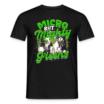 Micro-pousses Micro-vertes Micro mais puissantes vertes - T-shirt homme - noir - Devant - AI Model Male 178 light (178cm)