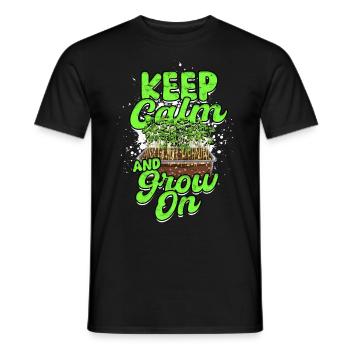 Microgreen Microgreens Keep Calm and Grow On - Men's T-Shirt - black - Front - AI Model Male 178 light (178cm)