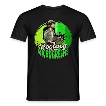 Microgreen Microgreens Rooting for My Microgreens - Men's T-Shirt - black - Front - AI Model Male 178 light (178cm)