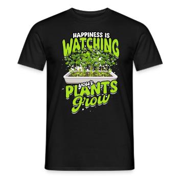 Microgreens Happiness is Watching Your Plants Grow - Men's T-Shirt - black - Front - AI Model Male 178 light (178cm)