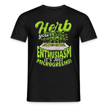 Herbez votre enthousiasme, ce ne sont que des micro-pousses ! - T-shirt homme - noir - Devant - AI Model Male 178 light (178cm)