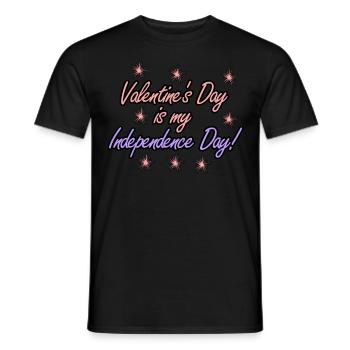 Single Alone Blague solitaire de la Saint-Valentin - T-shirt homme - noir - Devant - AI Model Male 178 light (178cm)