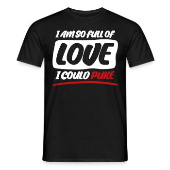 Saint-Valentin petite amie coeur amour - T-shirt homme - noir - Devant - AI Model Male 178 light (178cm)