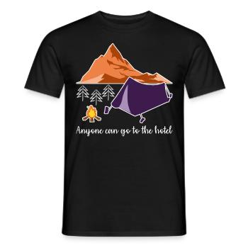 Camping Tents Outdoor Tent - Männer T-Shirt - Schwarz - Vorne - AI Model Male 178 light (178cm)