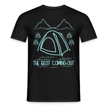 Tent Camping Tents Outdoor Hike Hiking - Männer T-Shirt - Schwarz - Vorne - AI Model Male 178 light (178cm)