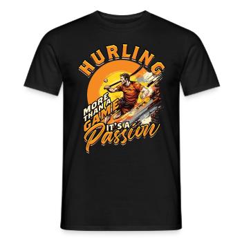 Hurling More than a game it's a passion - Men's T-Shirt - black - Front - AI Model Male 178 light (178cm)