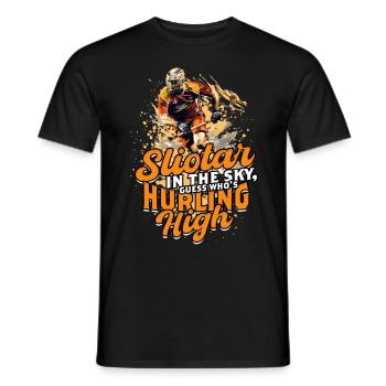 Hurling Sliotar in the sky - Männer T-Shirt - Schwarz - Vorne - AI Model Male 178 light (178cm)