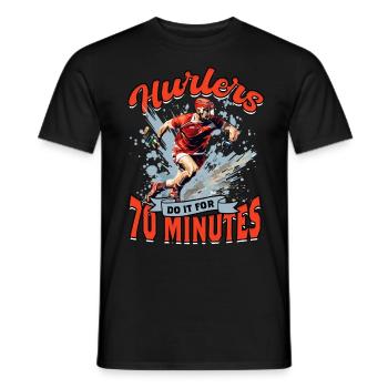 Hurling Les hurlers le font pendant 70 minutes - T-shirt homme - noir - Devant - AI Model Male 178 light (178cm)