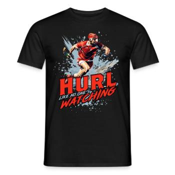 Hurling Hurl Like No One's Watching - Men's T-Shirt - black - Front - AI Model Male 178 light (178cm)