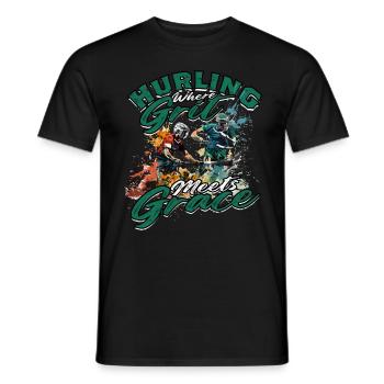 Hurling Là où le cran rencontre la grâce - T-shirt homme - noir - Devant - AI Model Male 178 light (178cm)