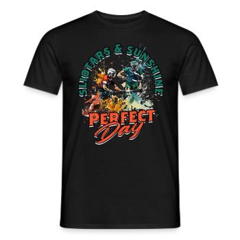 Hurling Sliotars & Sunshine : Journée parfaite - T-shirt homme - noir - Devant - AI Model Male 178 light (178cm)
