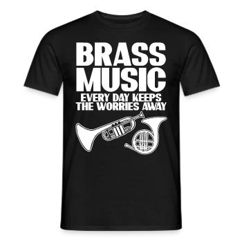 French Horn Trumpet Brass Music - Men's T-Shirt - black - Front - AI Model Male 178 light (178cm)