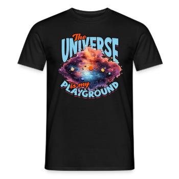 Astrofotografie The Universe Is my Playground - Männer T-Shirt - Schwarz - Vorne - AI Model Male 178 light (178cm)