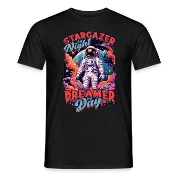Astrophotographie Astronome La nuit Rêveur Le jour - T-shirt homme - noir - Devant - AI Model Male 178 light (178cm)