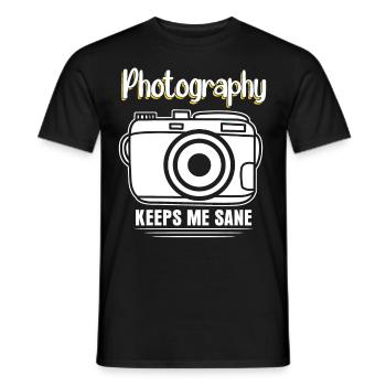 Photo Camera Photography Photographer - Men's T-Shirt - black - Front - AI Model Male 178 light (178cm)
