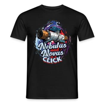 Astrophotographie Nébuleuses et novas en un clic - T-shirt homme - noir - Devant - AI Model Male 178 light (178cm)