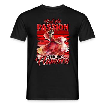 Flamenco Ressentez la passion, ressentez le Flamenco - T-shirt homme - noir - Devant - AI Model Male 178 light (178cm)