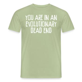 Darwinisme Misanthrope Darwin - T-shirt homme - vert sauge - Devant - AI Model Male 178 light (178cm)