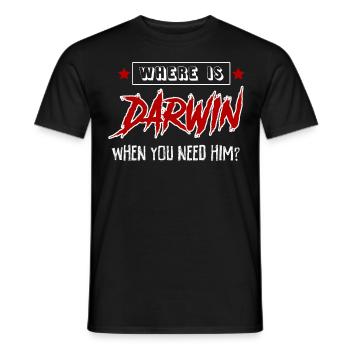 Darwin Darwinisme Misanthrope - T-shirt homme - noir - Devant - AI Model Male 178 light (178cm)