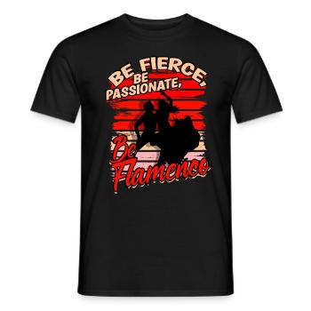 Soyez féroce, soyez passionné, soyez flamenco - T-shirt homme - noir - Devant - AI Model Male 178 light (178cm)