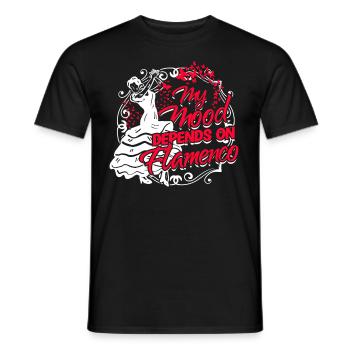 Flamenco Mon humeur dépend du Flamenco - T-shirt homme - noir - Devant - AI Model Male 178 light (178cm)