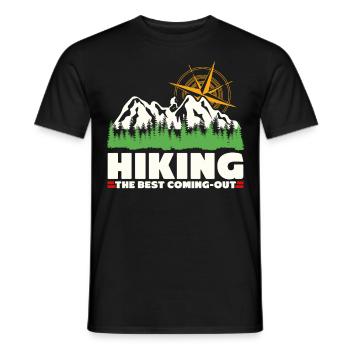 Hiking Outdoor Hiker Trekking - Men's T-Shirt - black - Front - AI Model Male 178 light (178cm)
