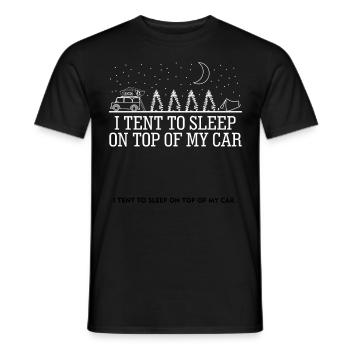 Tente de toit camping-car tout-terrain - T-shirt homme - noir - Devant - AI Model Male 178 light (178cm)
