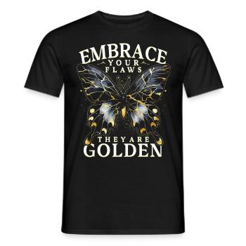 Kintsugi Embrassez vos défauts, ils sont en or - T-shirt homme - noir - Devant - AI Model Male 178 light (178cm)