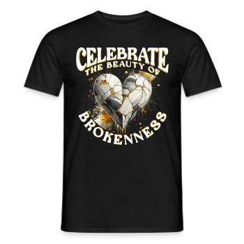 Les Kintsugi célèbrent la beauté de la rupture - T-shirt homme - noir - Devant - AI Model Male 178 light (178cm)