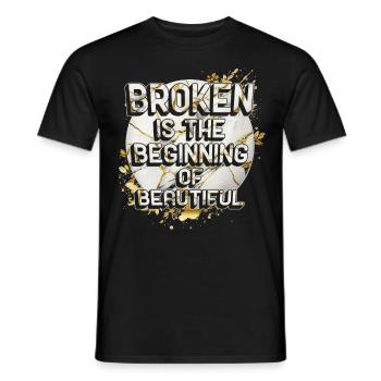 Kintsugi Broken Is The Beginning Of Beautiful - Männer T-Shirt - Schwarz - Vorne - AI Model Male 178 light (178cm)