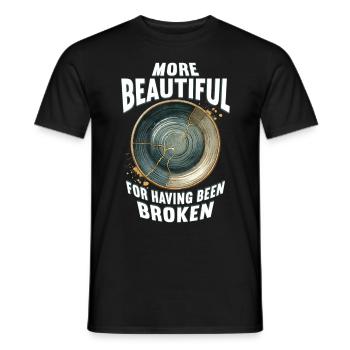 Kintsugi More Beautiful For Having Been Broken - Men's T-Shirt - black - Front - AI Model Male 178 light (178cm)