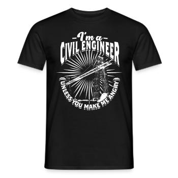 Bridge Engineer Civil Engineering - Men's T-Shirt - black - Front - AI Model Male 178 light (178cm)