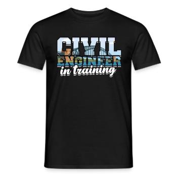 Bridge construction engineer in training - Men's T-Shirt - black - Front - AI Model Male 178 light (178cm)