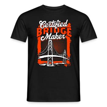 Bridge Engineer Certified Bridge Maker - Men's T-Shirt - black - Front - AI Model Male 178 light (178cm)