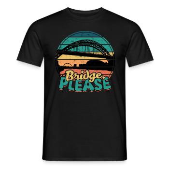 Pont Ingénieur Pont S’il vous plaît - T-shirt homme - noir - Devant - AI Model Male 178 light (178cm)
