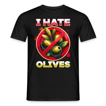 I hate olives - Men's T-Shirt - black - Front - AI Model Male 178 light (178cm)