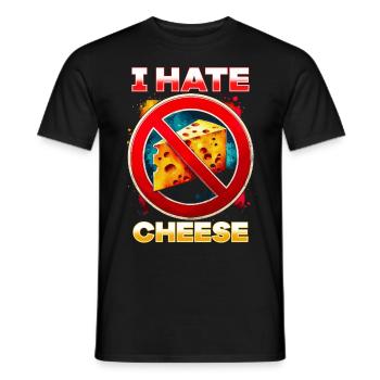 I hate cheese - Men's T-Shirt - black - Front - AI Model Male 178 light (178cm)