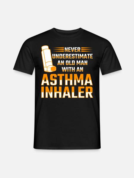 Asthma Inhaler Asthmatic Wheezing - Men's T-Shirt - black
