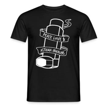 Inhalateur pour asthme asthmatique - T-shirt homme - noir - Devant - AI Model Male 178 light (178cm)