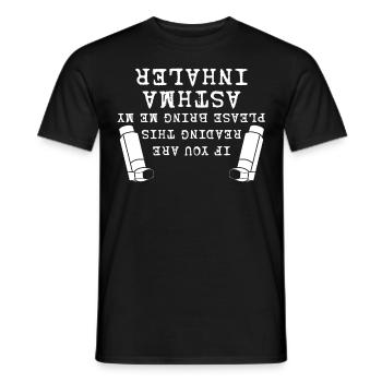 Inhalateur d’asthme Asthmatiques asthmatiques - T-shirt homme - noir - Devant - AI Model Male 178 light (178cm)