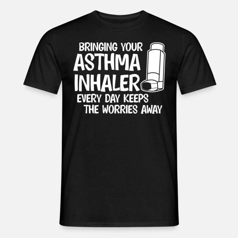 Asthma Inhaler Joke Asthmatic - Männer T-Shirt - Schwarz