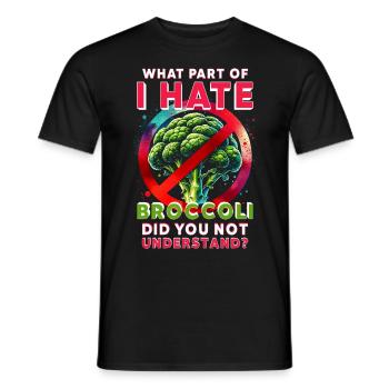 Broccoli Hater - Men's T-Shirt - black - Front - AI Model Male 178 light (178cm)
