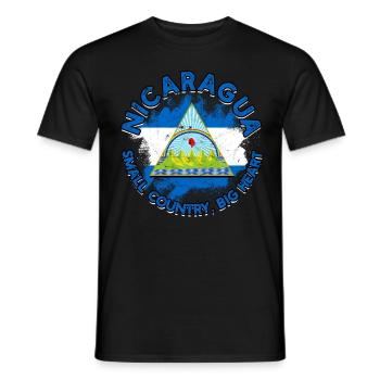 Nicaragua Small Country Big Heart Nicaragisch - Männer T-Shirt - Schwarz - Vorne - AI Model Male 178 light (178cm)