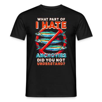 Anchovies Haters - Men's T-Shirt - black - Front - AI Model Male 178 light (178cm)