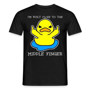 Middle Finger Duck Misanthrope - Männer T-Shirt - Schwarz - Vorne - AI Model Male 178 light (178cm)
