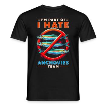 Je fais partie de l’équipe I Hate Anchovies - T-shirt homme - noir - Devant - AI Model Male 178 light (178cm)